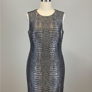 Diane Von Furstenberg Metallic Patterned Midi Dress